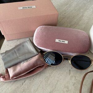 Miu Miu Pink Velvet Sunglasses Set